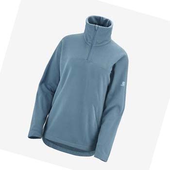 Sudadera Con Capucha Salomon ESSENTIAL COSY FLEECE Mujer Azules | MX 2518ZUT